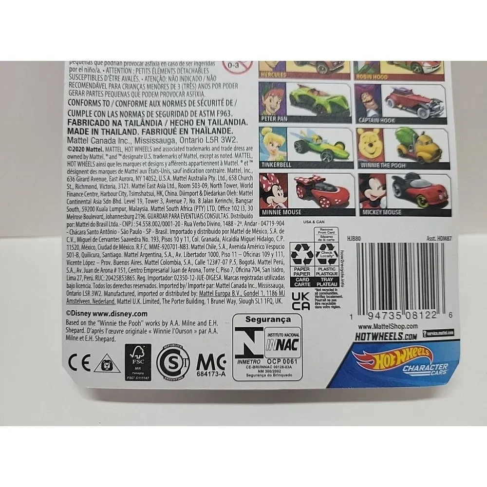 New 2020 Hot Wheels Disney Mickey Mouse Character Cars 1:64 - 3+ Toy Car Collect